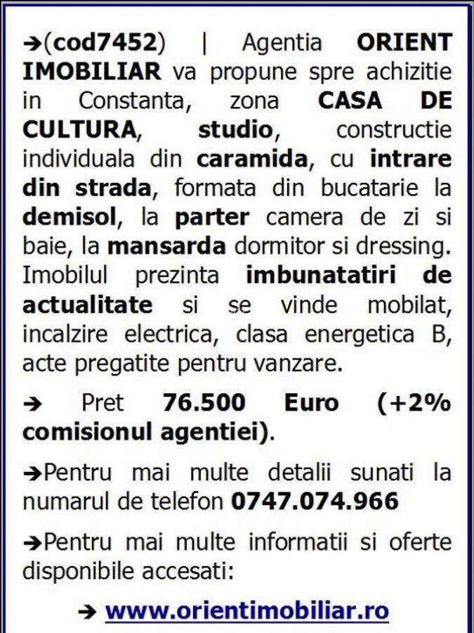 Casa de Cultura, studio, mobilat, vanzari Constanta - 11