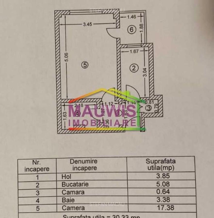 8 min Metrou Iancului gars Cf.1 decomandat 34mp etaj intermed bloc1981 - 1