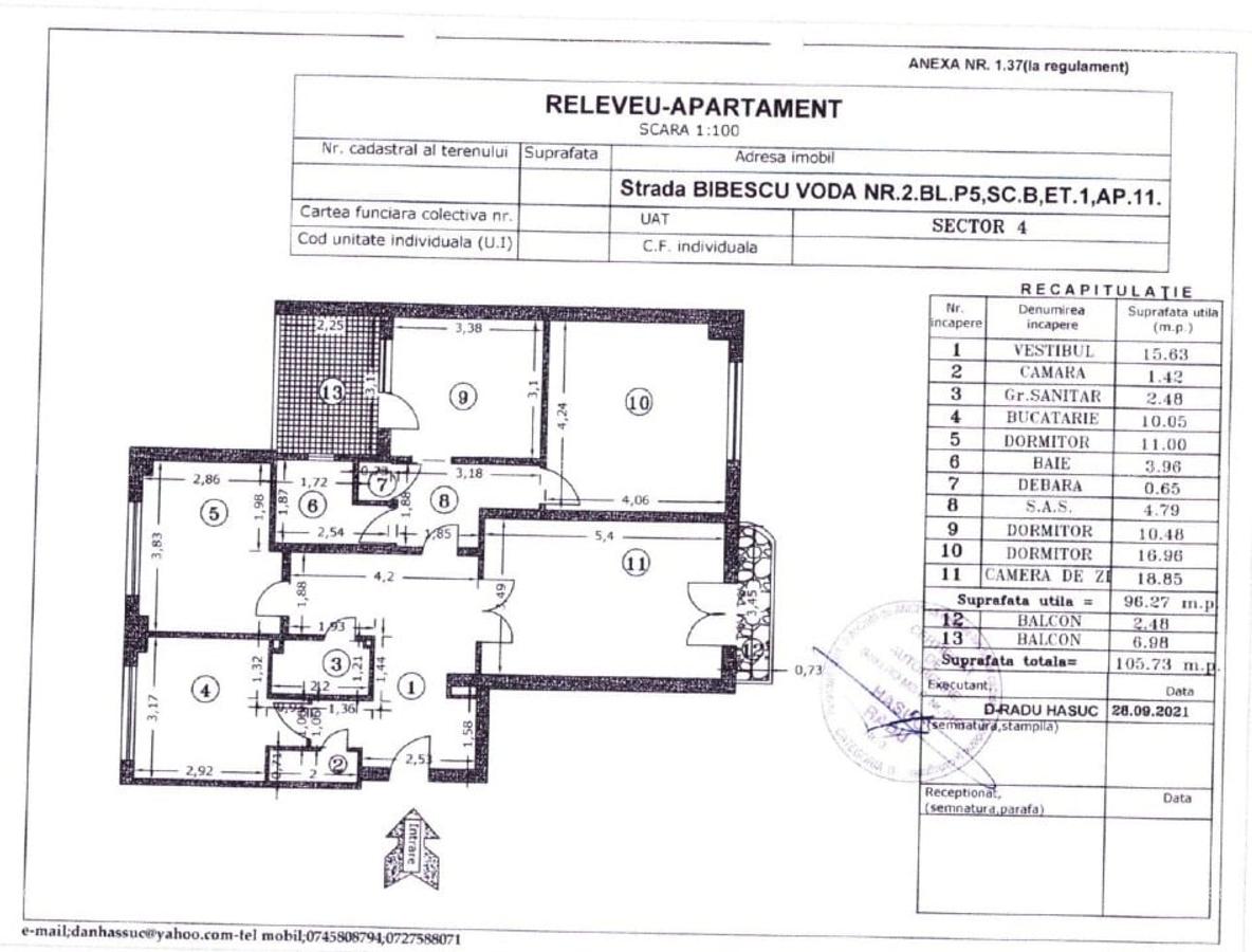 Ultracentral Unirii Fantani 4 Camere 106 mp 1991 renovat recent Comision % - 8