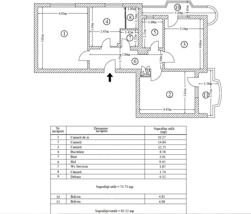 Apartament de 3 camere -Brancoveanu-Imparatul Traian - 2
