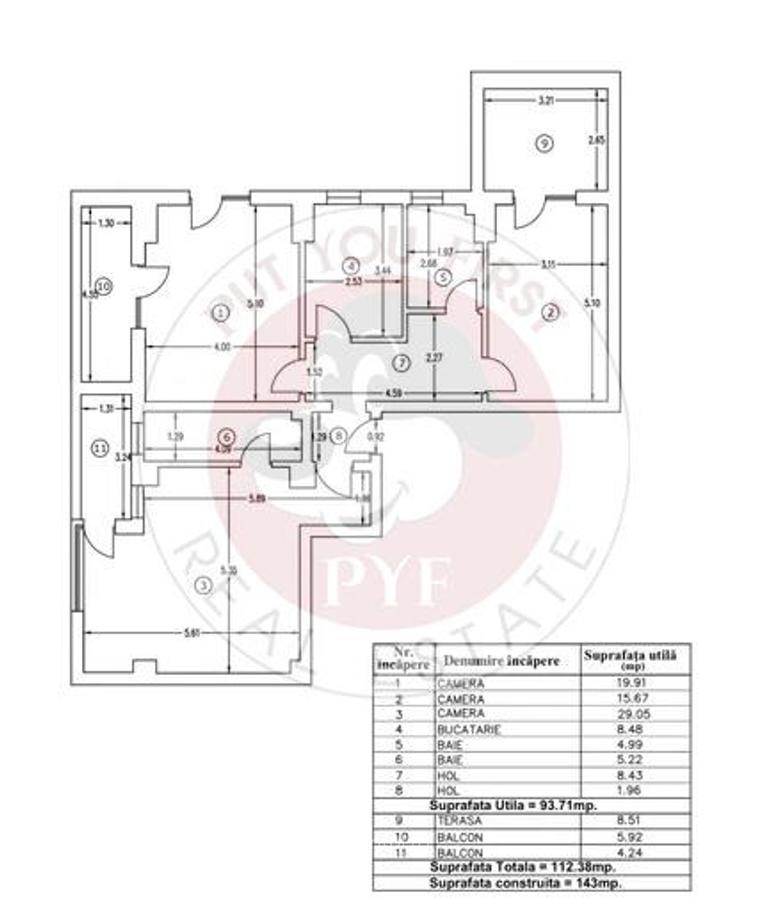 Colosseum Mall | 3 camere | Decomandat | 112 mp | B12005 - 9