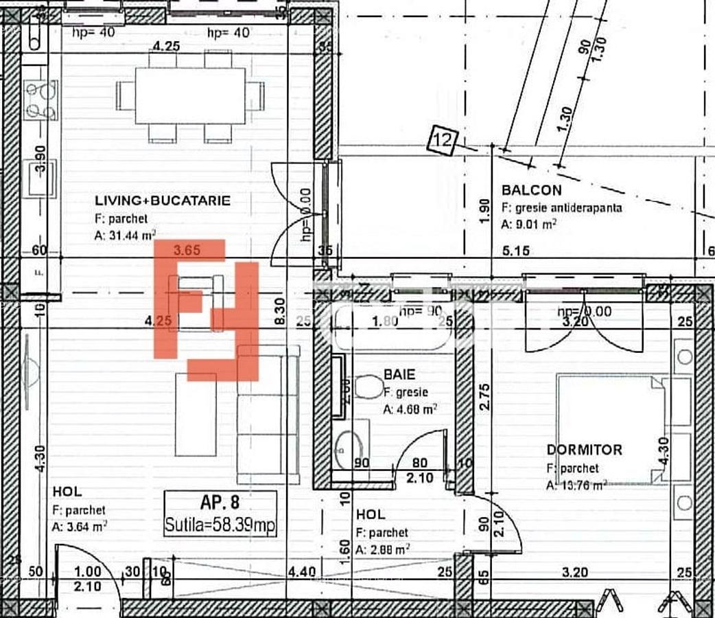 Apartament cu 2 camere decomandat în Giroc - 3