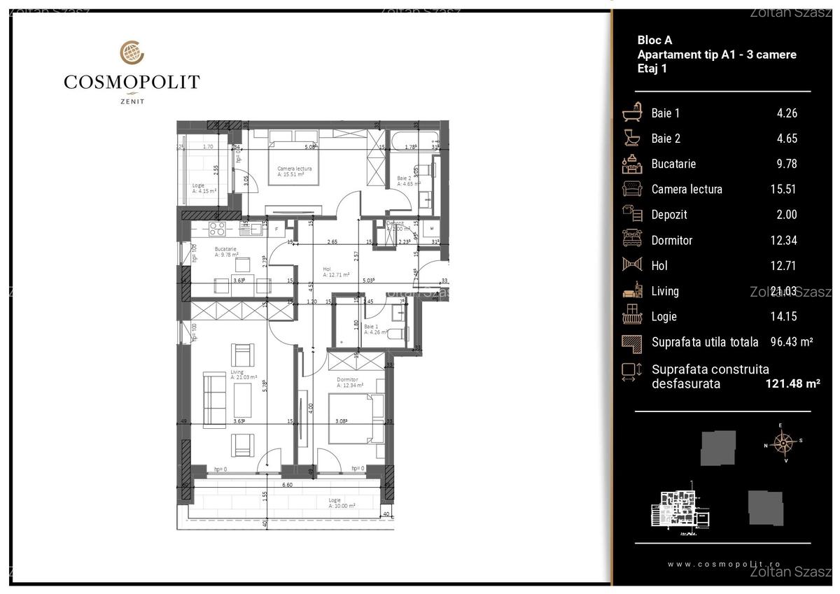 Apartament cu 3 camere decomandat în Răcădău - 5