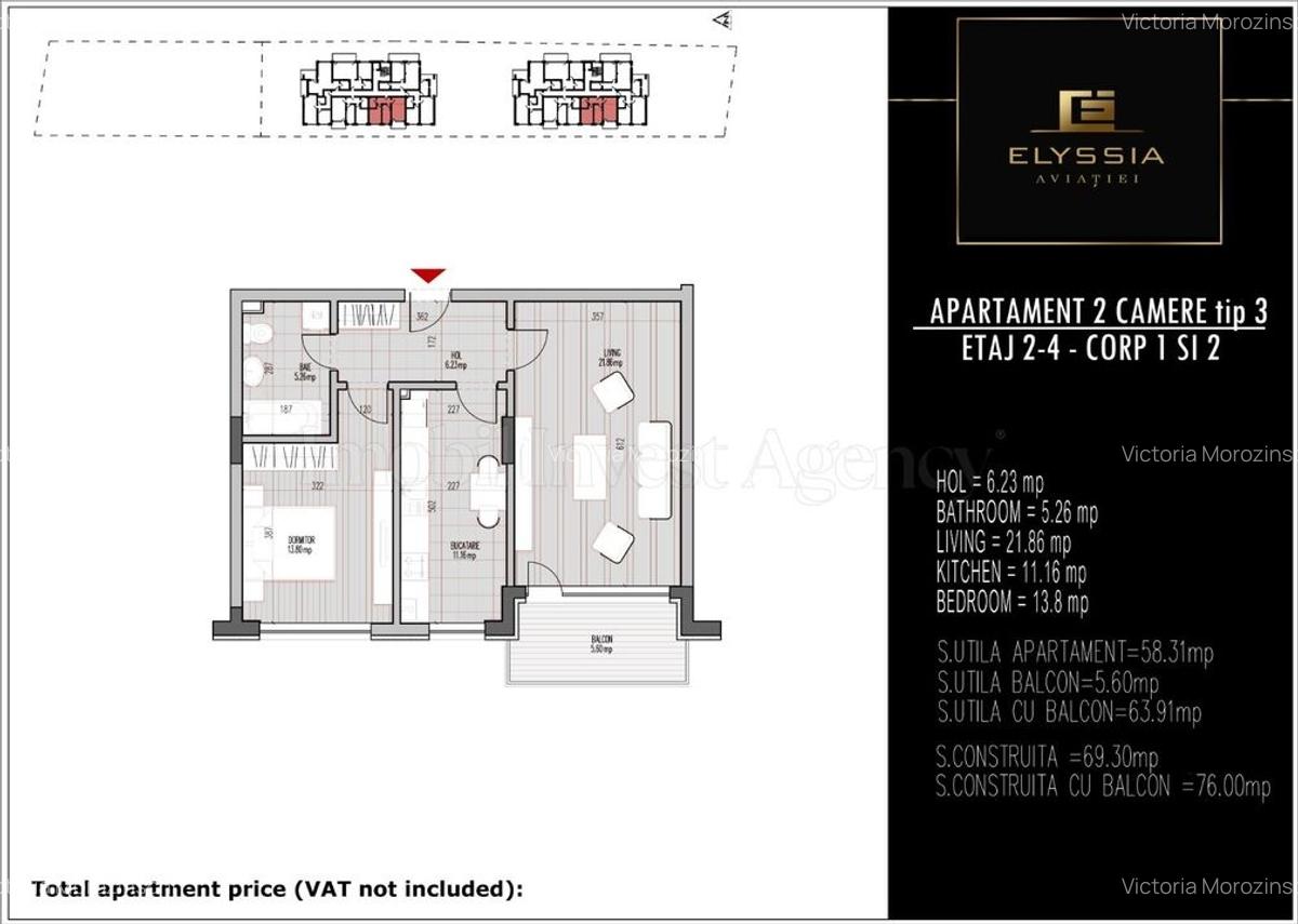 Apartament 2 Camere-Ansamblul Elyssia Aviatiei. - 4