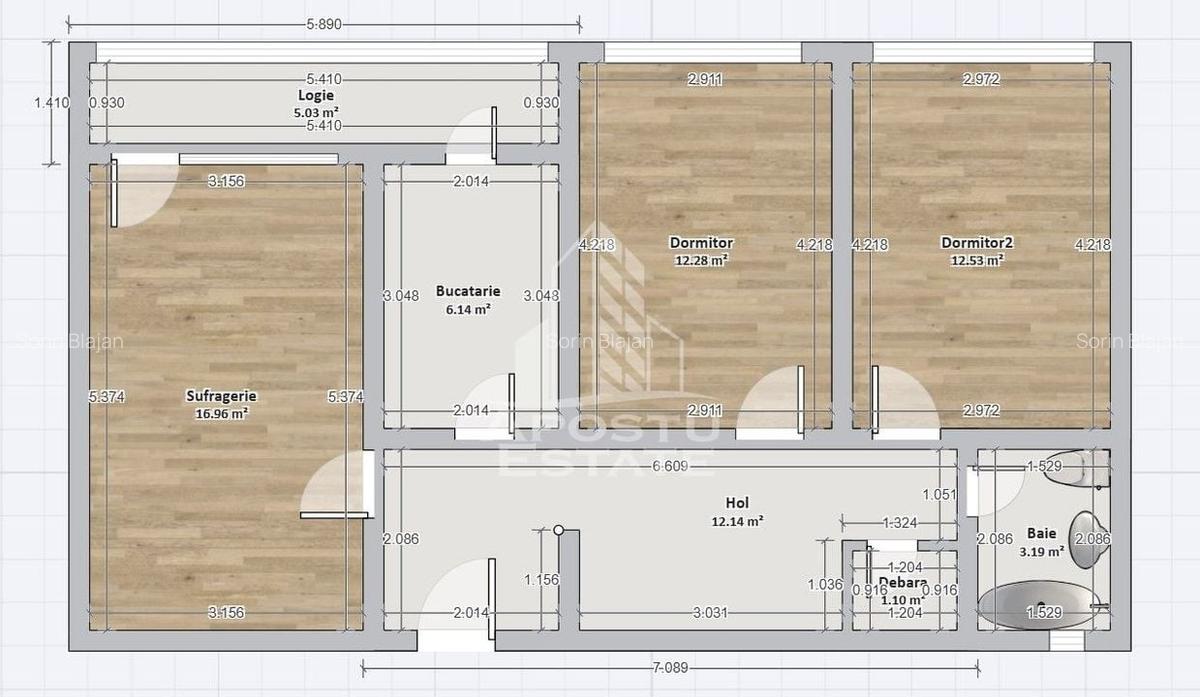 Apartament cu trei camere decomandat Bd. Cetatii - 9