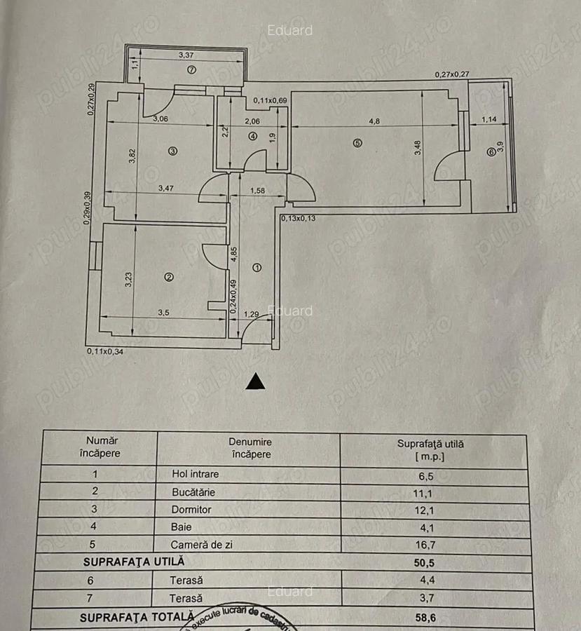 Apartament 2 cam, decomandat, etj 3 din 4 Tudor Vladimirescu, Nr. 229 IRUC, 58,6 m2 - 1