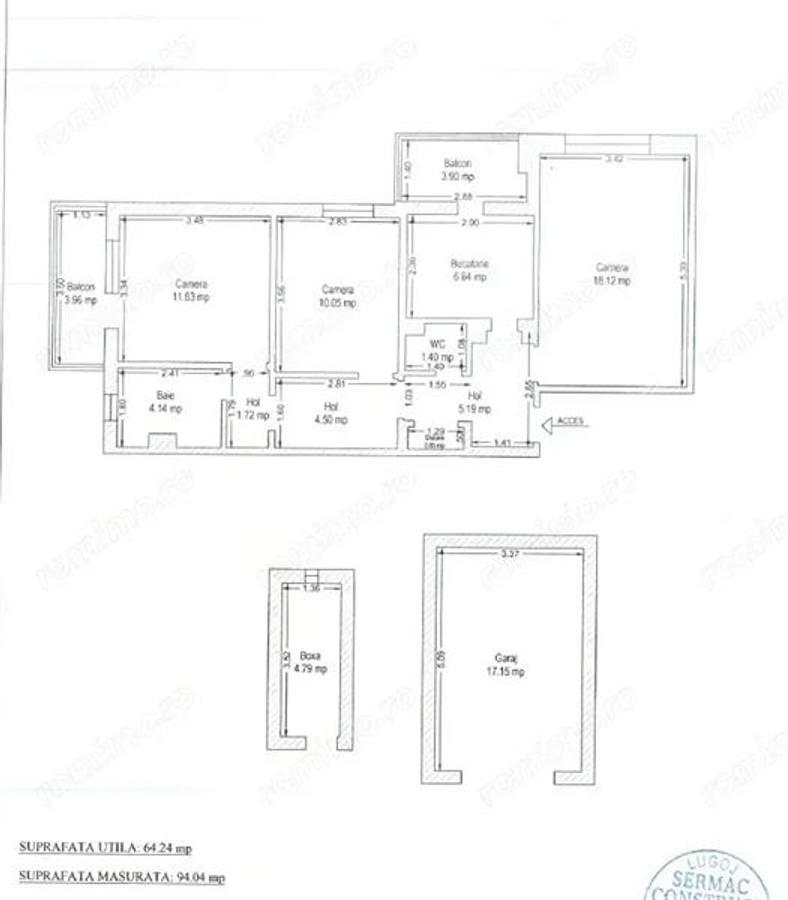 Apartament cu 3 camere decomandat în Girocului - 9
