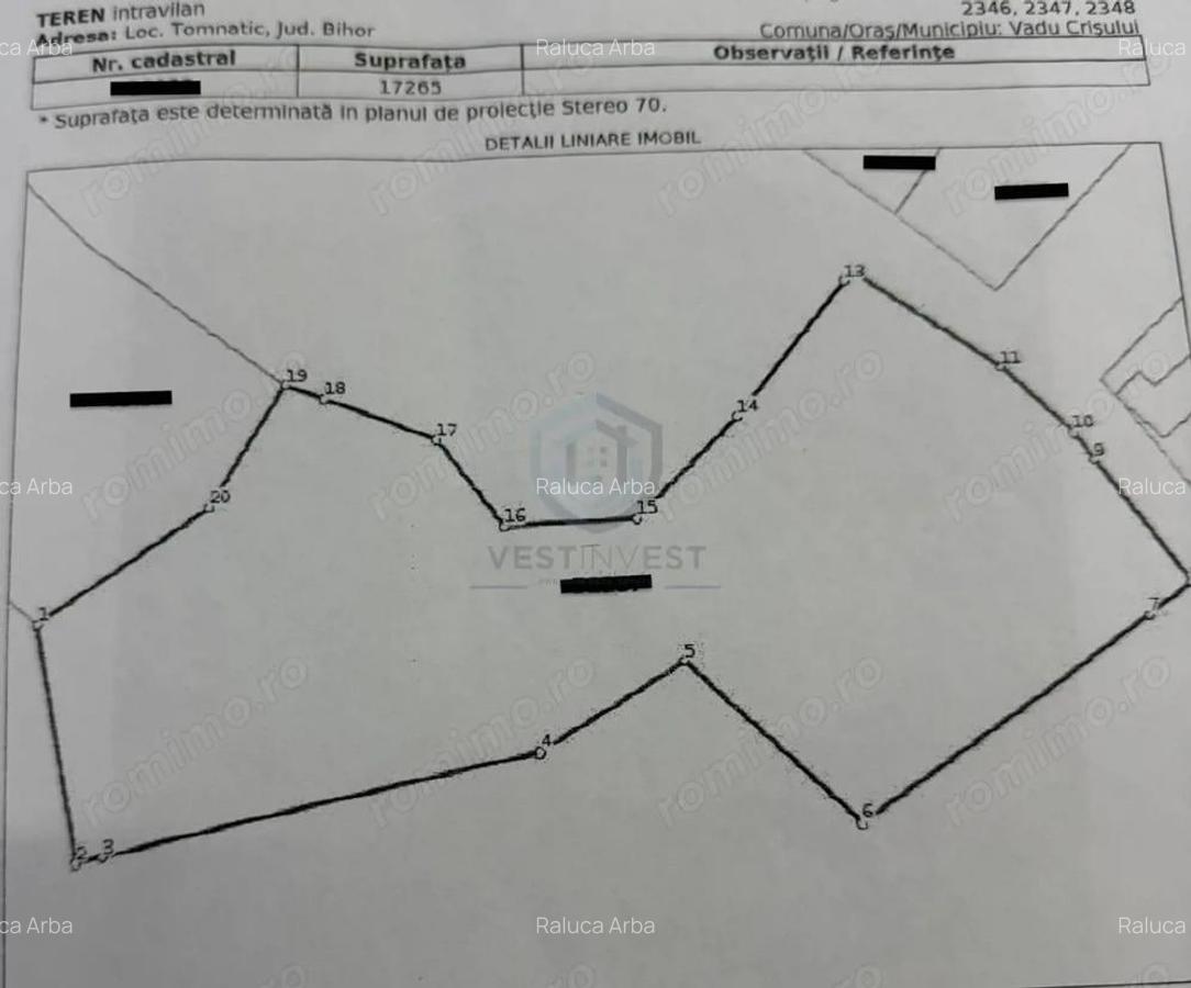 Teren intravilan 17,265 mp in Tomnatic, comuna Vadu Crisului - 3