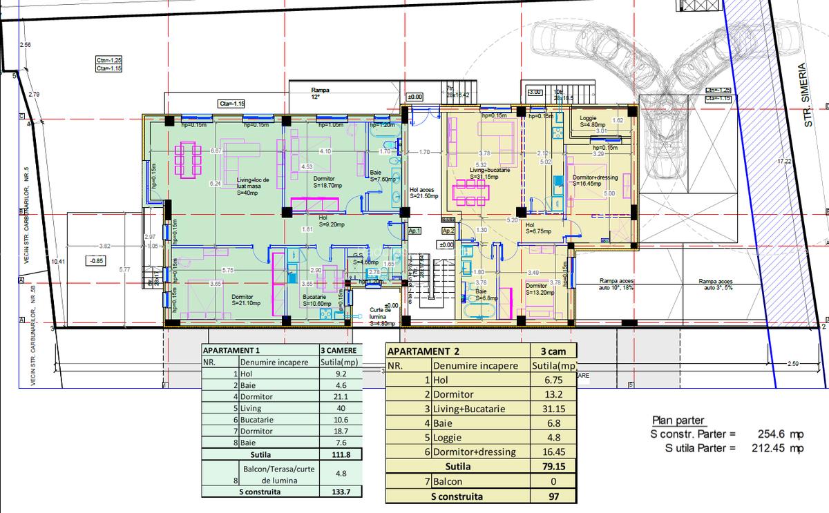 Apartamente 3 camere, decomandate, Et. P+1-2+M,Baneasa-Aviatiei, 2 bai - 5