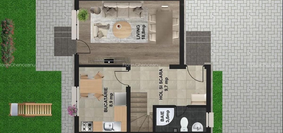 De neratat - vila la alb/4cam,2bai+parcare/centru Popesti Leordeni - 7