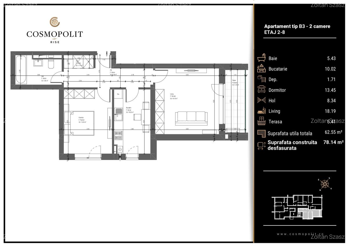 Apartament cu 2 camere decomandat, mobilat în Astra - 8