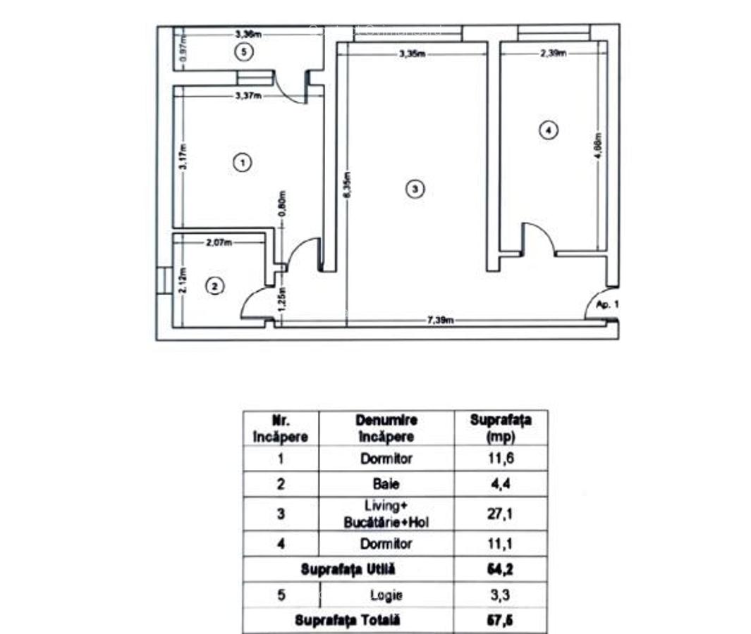 Apartament 3 camere | 58 mp | balcon | Langa Carrefour Ipotesti - 8