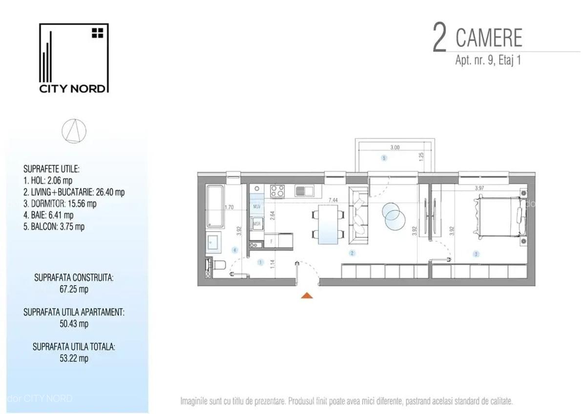 2 camere ETAJ 1 - Pret lansare - Incalzire pardoseala - Geam Tripan - 1