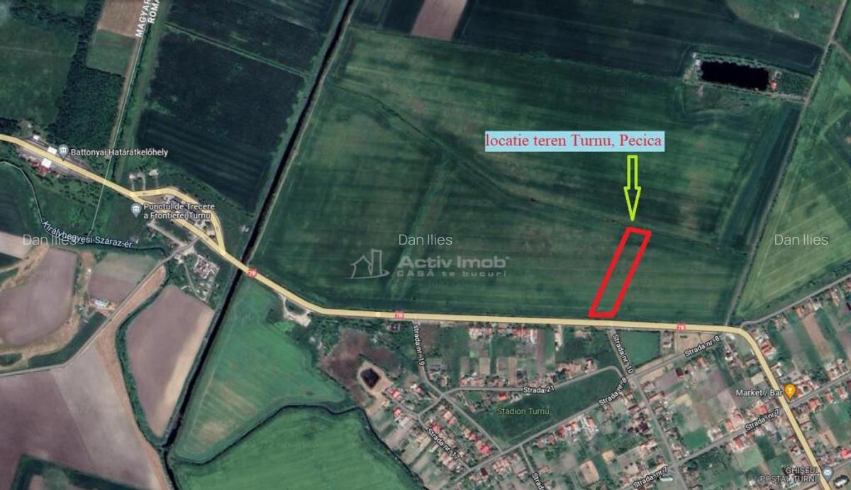 122 ari in Turnu, front 60 m la DN 7B, 15 km de Arad, 1 km d - 2