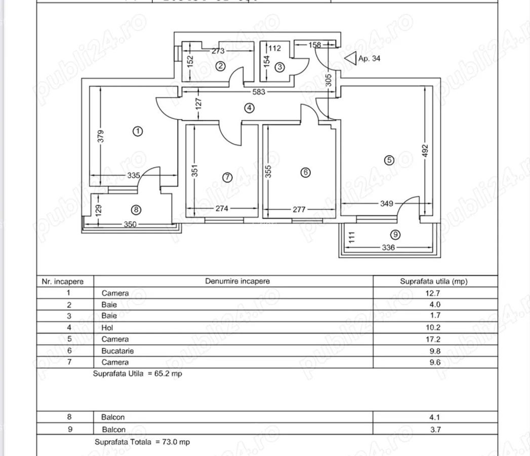 Faleza Nord, proprietar, apartament 3 camere, decomandat, pre? 115000 Euro neg - 1