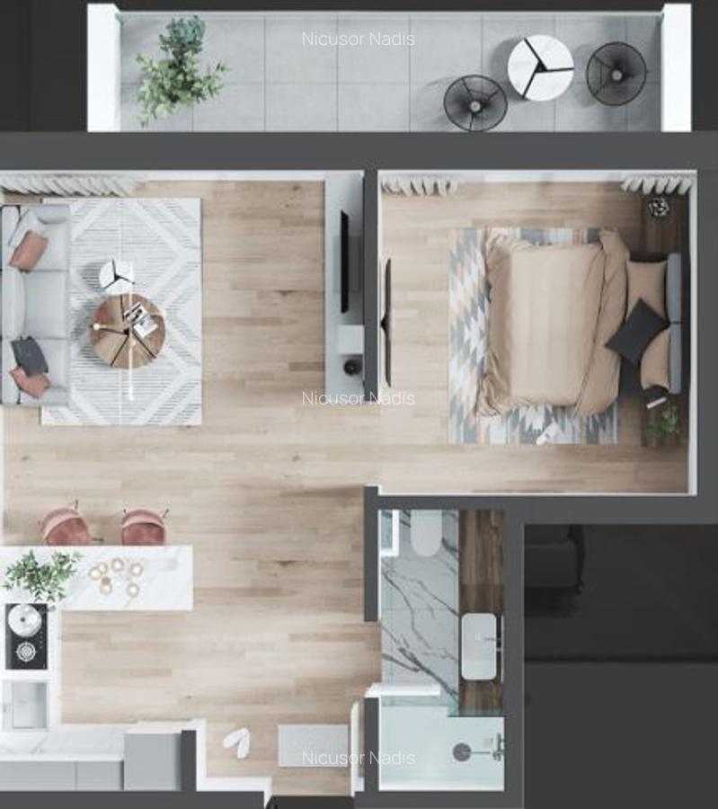 Apartament  2 camere - 3