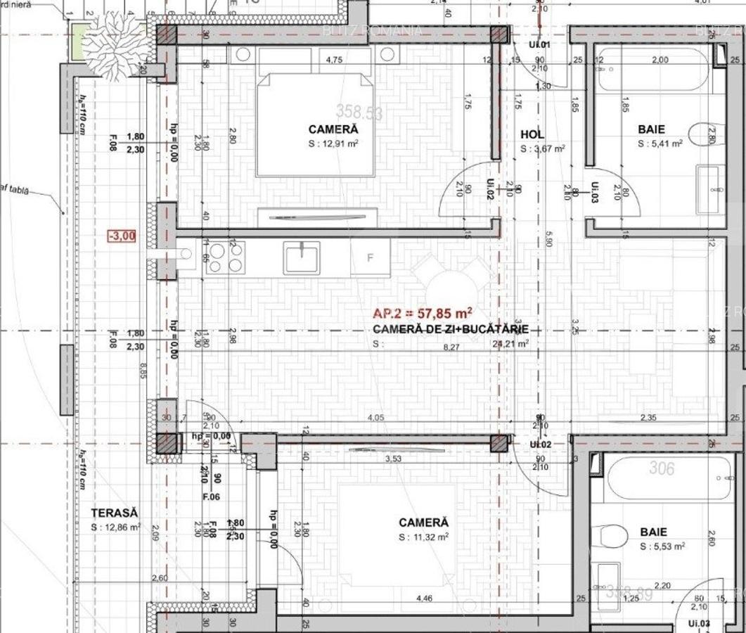 Apartament de 3 camere, 58 mp, etaj intermediar, balcon, parcare, Apahida - 2