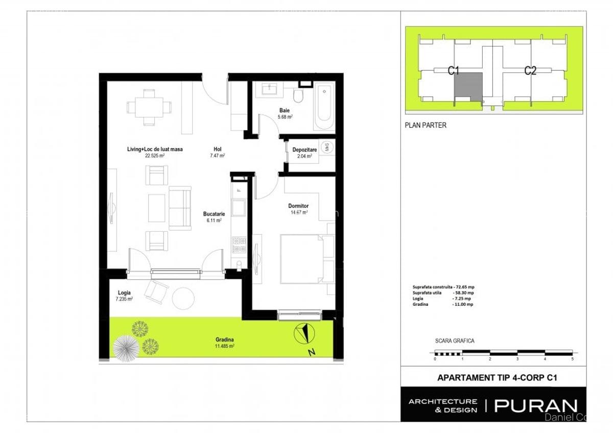 Apartament cu 2 camere decomandat în Pipera - 19