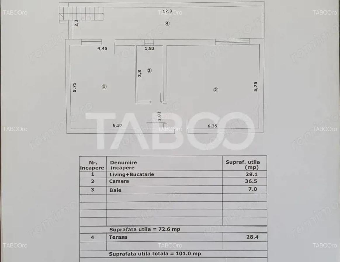Apartament 2 camere decomandat 73 mp utili + terasa 28 mp nou 2025 - 1