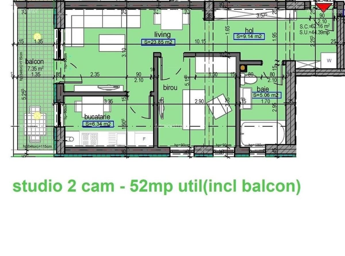 Apartament 2 camere Tomis Nord Campus - 1