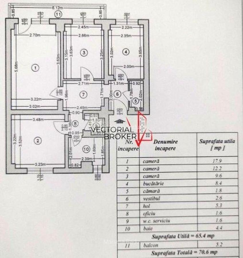 3 camere decomandate, et.1, bloc reabilitat, 2 bai, Basarabia- Cernauti - 5