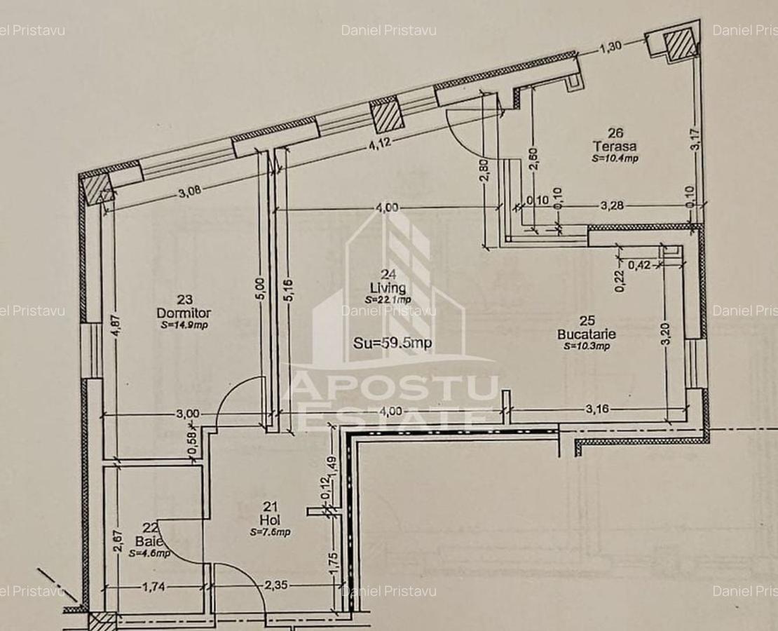Apartament cu 2 camere semidecomandat în Aradului - 10