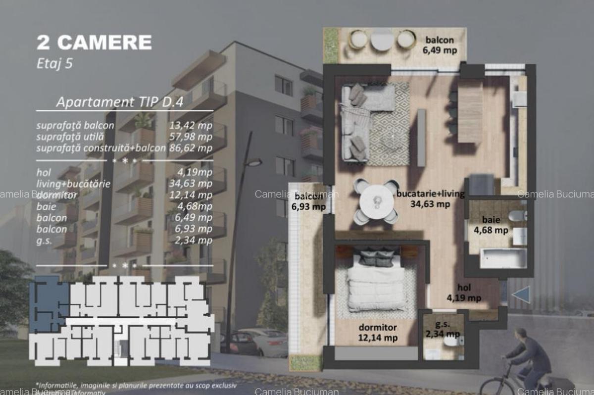 Apartament 2 camere de vanzare zona Postalionului - 1