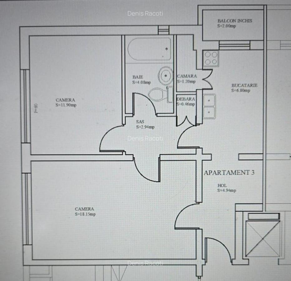Apartament  2 camere decomandate , 50mp, zona Donath - 8