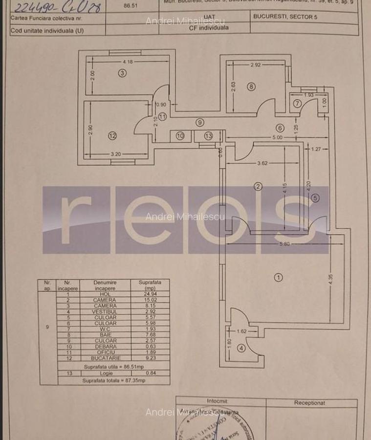 Apartament 3 camere de vânzare Kogălniceanu 87 mp centrala proprie - 8