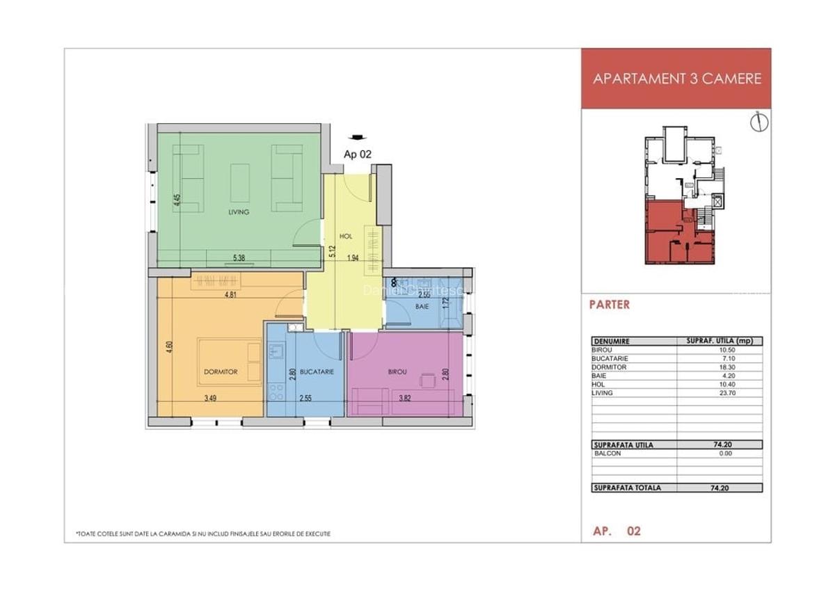 Apartament 3 Camere Decomandat 74.2Mp Bloc Nou Grand Arena - 6