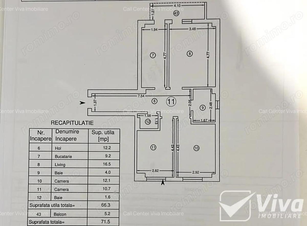 Pacurari | 3 camere | Decomandat | Incalzire in Pardoseala | Loc parcare - 7
