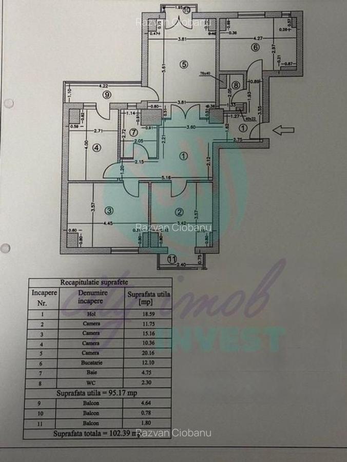 4 Camere 102 mp- Finisaje Lux-| Bloc 2002 Centrala Proprie- Octavian Goga - 11