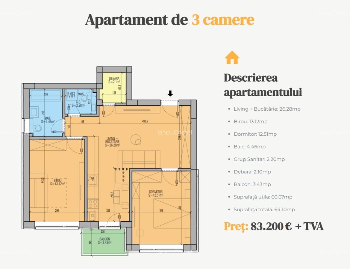 3 camere, 2 Bai - Popesti Leordeni - ACTE GATA - Bloc Nou - Zona linistita - STB - 2