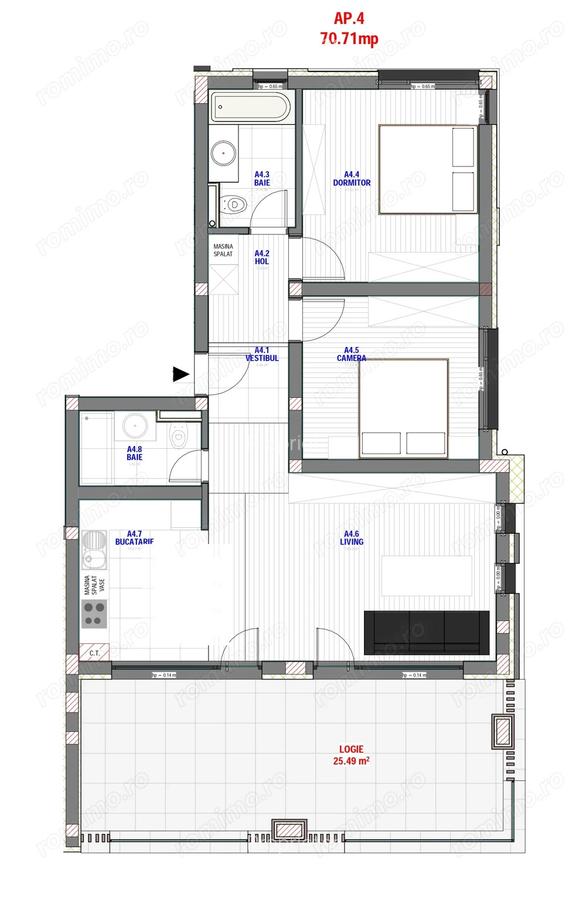 Direct dezvoltator- 3 camere, 70.7mp utili + 25mp utili terasa, 123.000 euro TVA si parcare inclusa! - 11