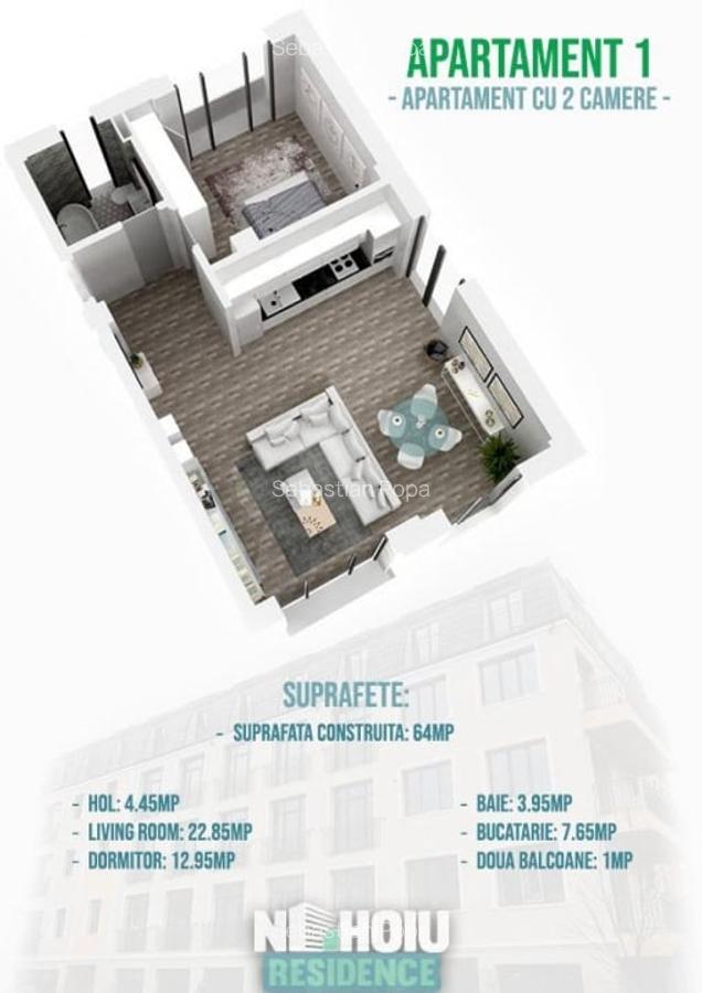 Apartament cu 2 Camere de vanzare in Nehoiu Ultracentral - 4