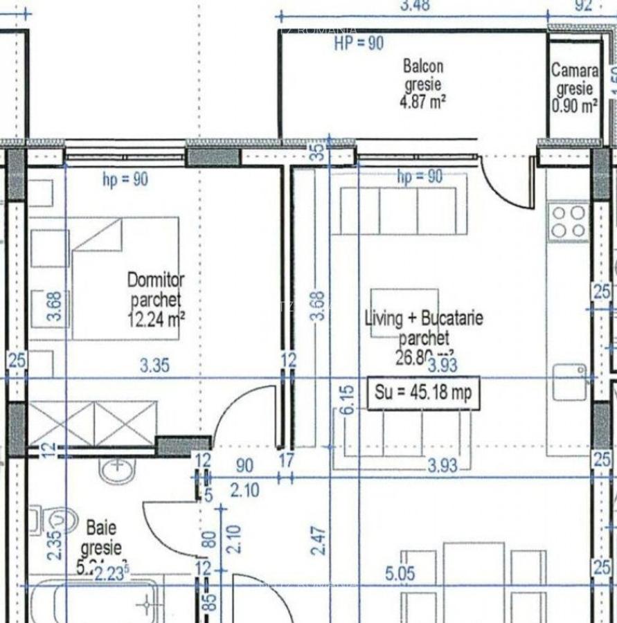 Apartament finisat, finisaje noi, semidecomandat, 2 camere - 8