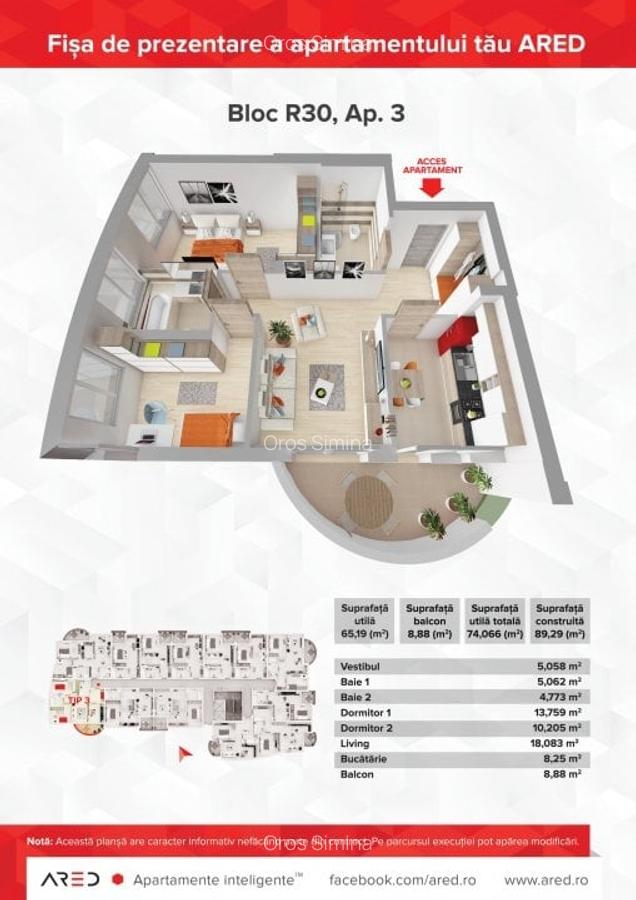 Apartament cu 3 camere decomandat în Decebal - 1