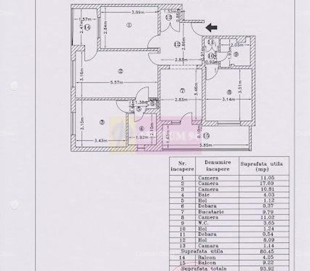Apartament 4 cam. LUX 94mp 2 locuri parcare METROU Sun Plaza-Aparatori - 17