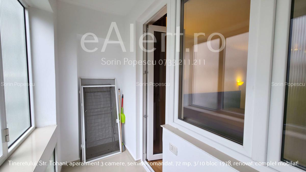 Apartament 3 camere decomandat, 72 mp, etaj 3/10 – Tineretului, strada Tohani. - 20