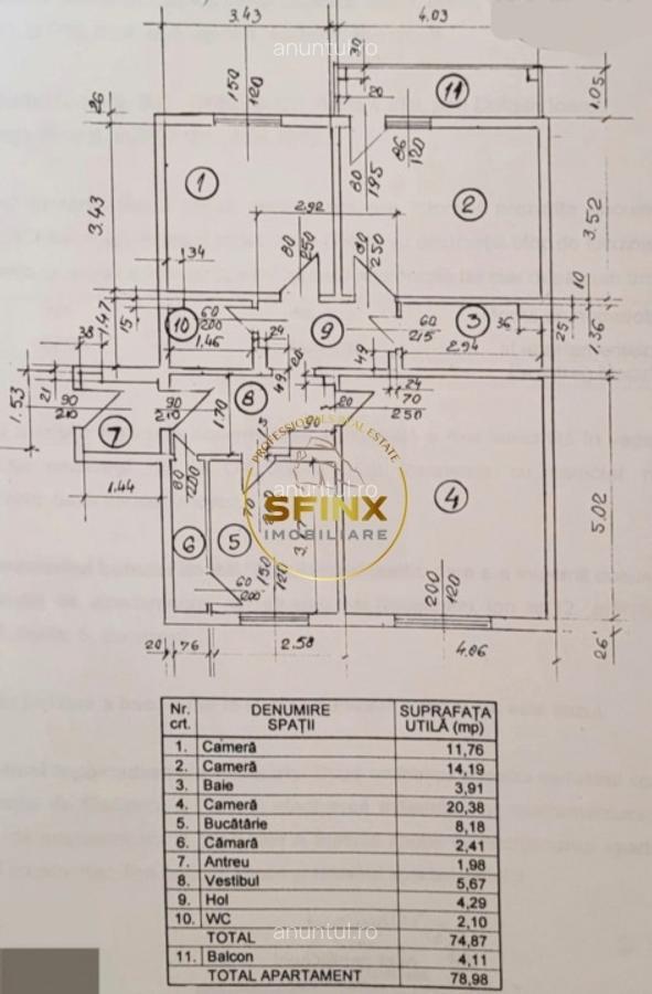 13 Septembrie, apartament de 3 camere de vanzare - 14
