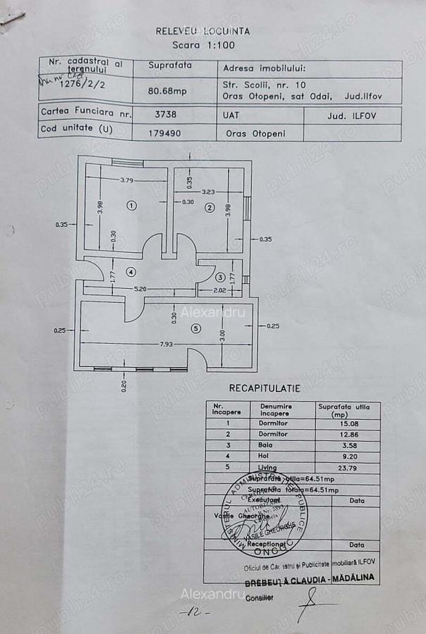 Vand teren si casa 3 camere, 1 baie cu dus, hol, P+M, in Otopeni, Odai, teren 204 mp - 2
