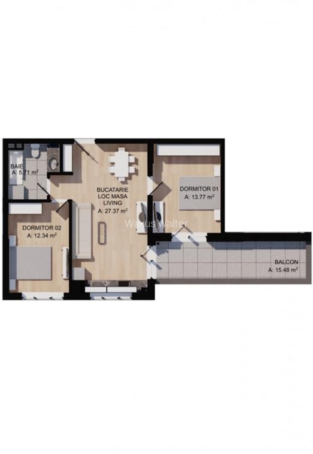 Apartamente semifinisate de 2 si 3 camere, in zona Eroilor / Floresti - 1