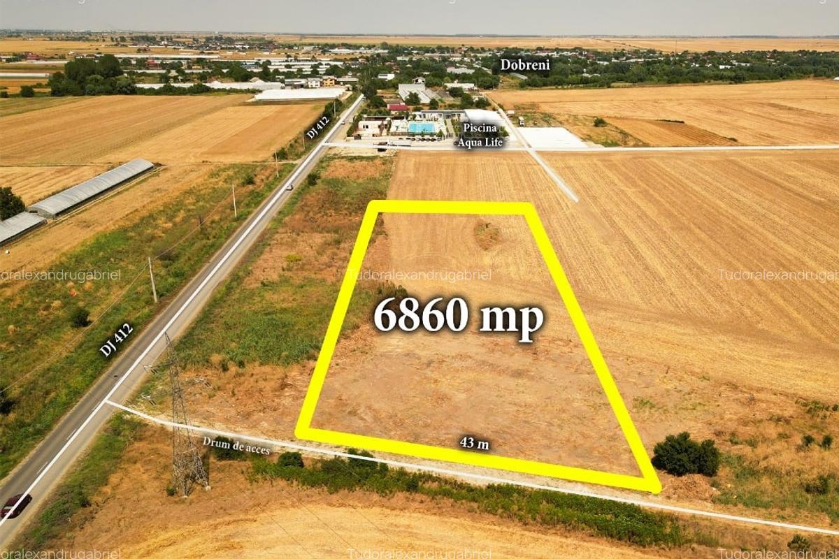 Teren intravilan 6860 mp Dobreni - Vidra - Berceni la 14 km de metrou - 1