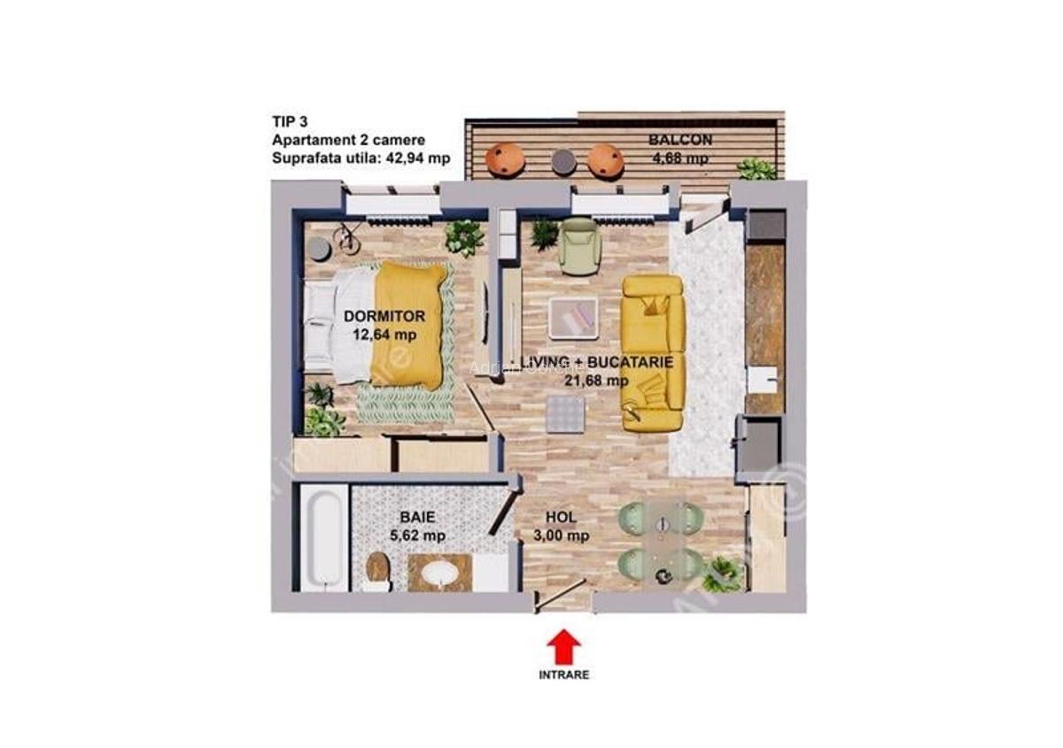 Apartament cu 2 camere de inchiriat in zona Selimbar/Vasile Aaron - 5