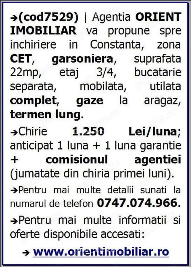 CET, garsoniera, mobilata, etaj 3, gaze, inchirieri Constanta - 15