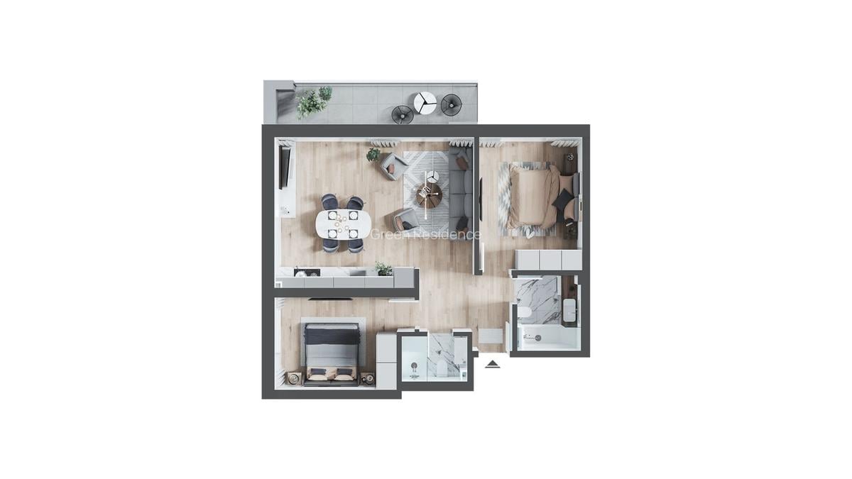 Apartament cu 3 camere decomandat în Nufărul - 10