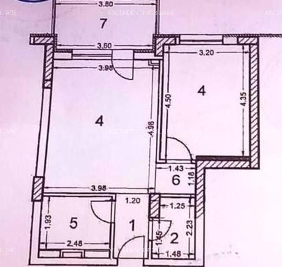 Apartament cu 2 camere decomandat în Tractorul - 1
