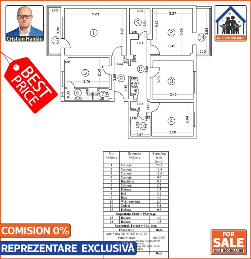 OCAZIE! - Apartament 4 camere, 2 bai, 2 balcoane | Bd. Decebal - 10