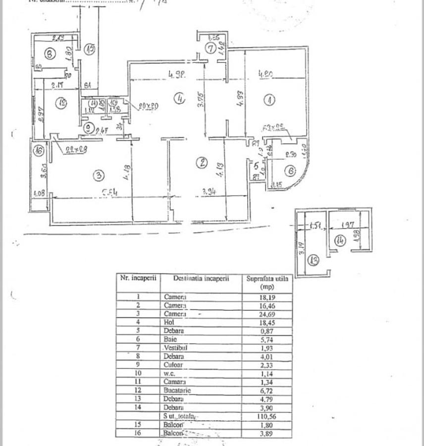Apartament 4 camere, 117 mp,etaj 1, ultracentral - P-ta Sfintii Voievozi, ASE - 19