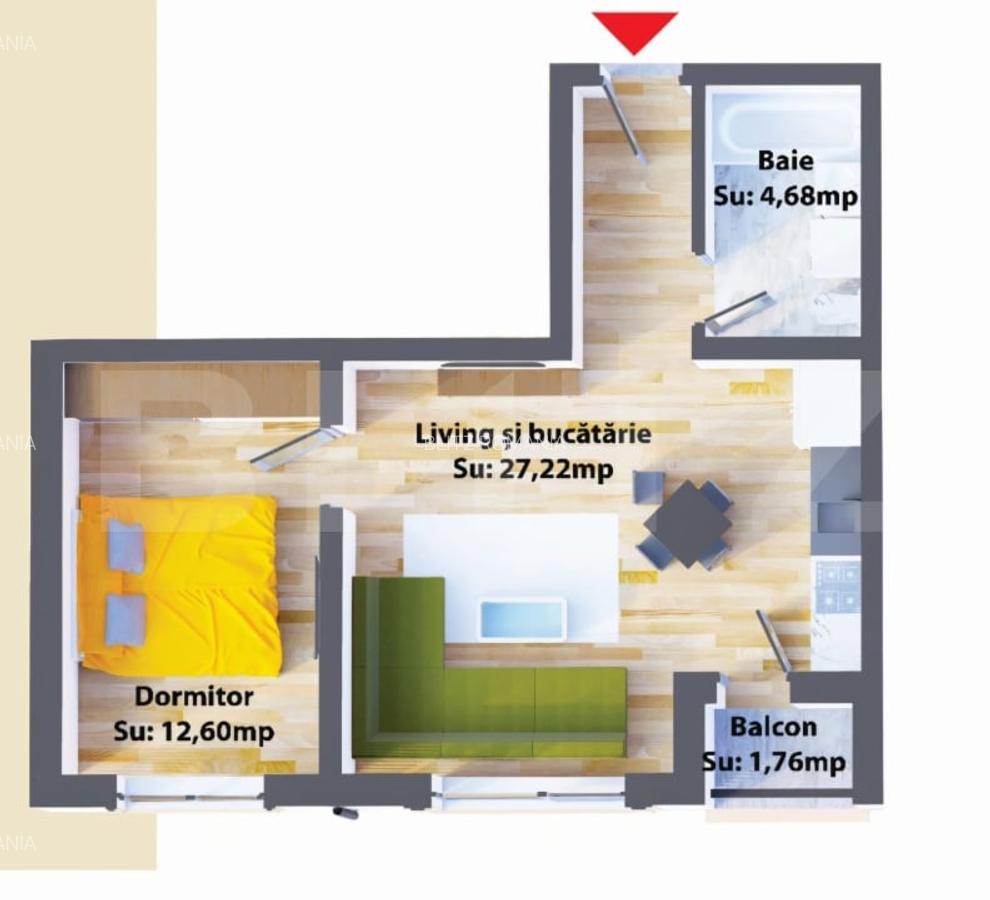 Apartamente de 2 camere, 44,50 mp, modern, zona Ipotesti - 1